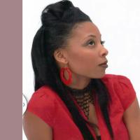 Updo for long black hair at Posh Hair Designz in Laurel, MD.